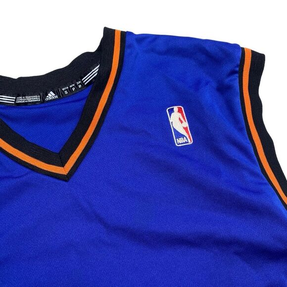 Adidas NBA Basketball Jersey Sleeveless V Neck Blue Orange Sz S - Picture 3 of 13